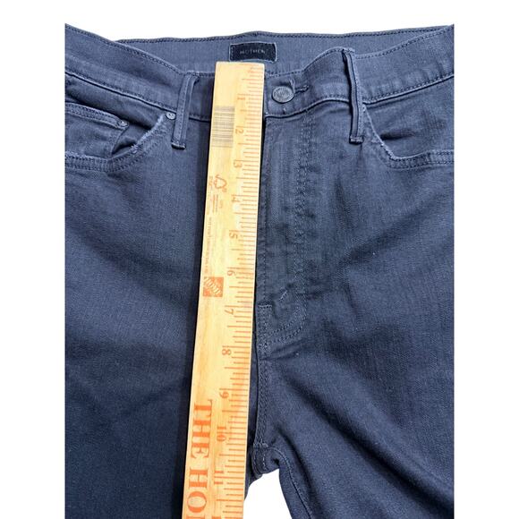 Mother The Insider Crop Step Fray Jeans in Not Guilty Black Mid Rise Size 29 - Picture 12 of 16
